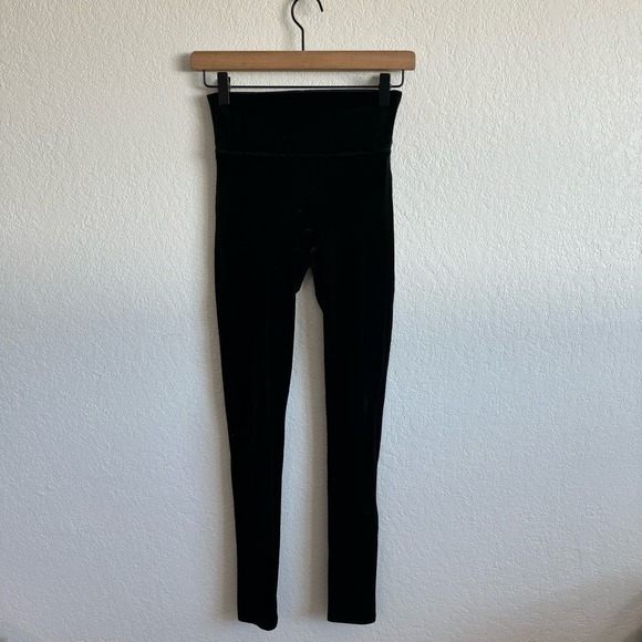 Spanx Velvet High Rise Slim Stretch Shaping Pull-On Ankle Leggings Black Small - Picture 7 of 15